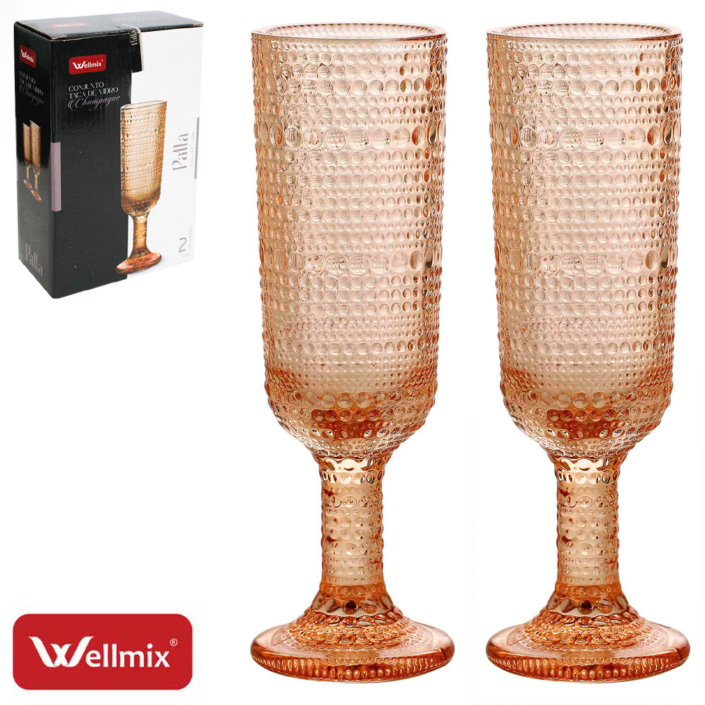 Jogo de Taça de Vidro para Champanhe Palla com 2 peças 160ml