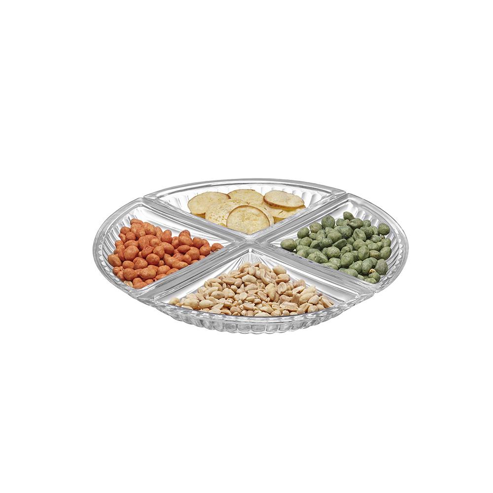 Petisqueira de Vidro Triangular Cannes Com 4 Peças 23x16,5cm